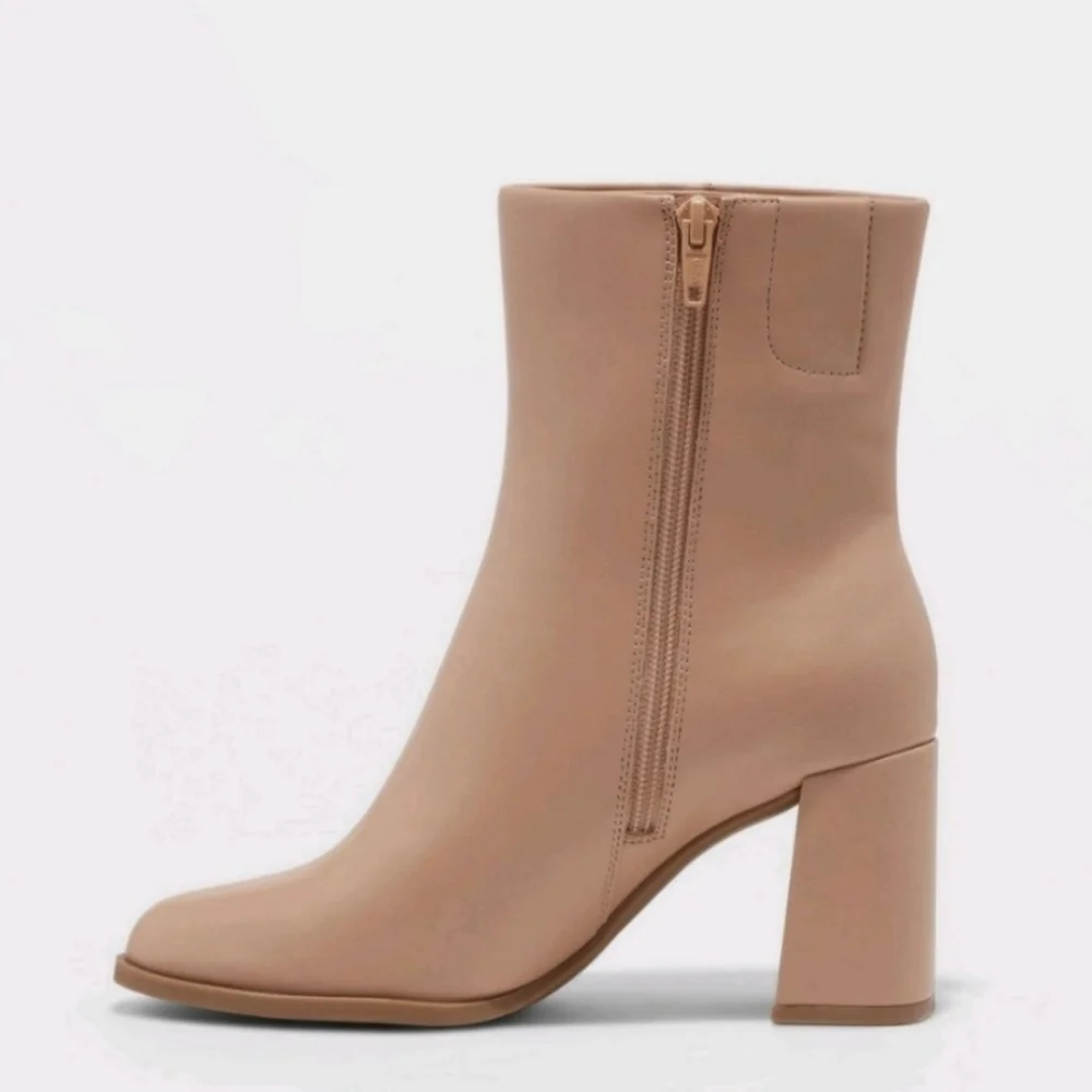 NWT A New Day Janelle Beige High Shafted Ankle Boots Size 6